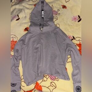 Monrow Light Gray Hoodie Sweatshirt